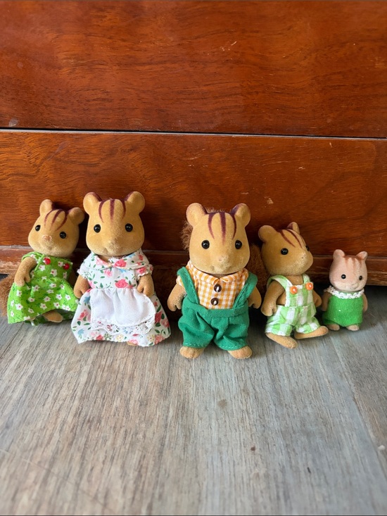 Sylvanian Families Other - Sylvanian Families Calico Critters Squirrel family set of 5 Vintage